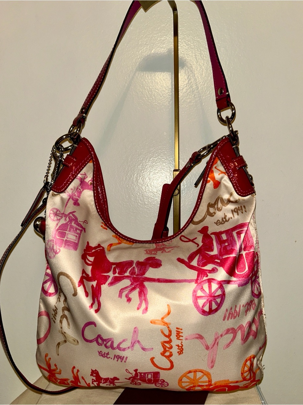 Coach Horse & Carriage Pleated Sateen Hobo Bag. Has Original Price Tag - Picture 3 of 13